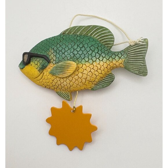 Sun Fish Christmas Tree Ornament Sunglasses Coastal Beach Nautical Decor - Picture 2 of 6